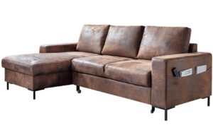 Miuform Koženková rozkládací pohovka Lofty Lilly 236 cm