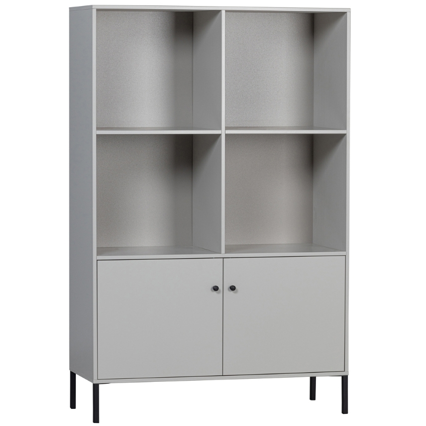 WOOOD Šedá dřevěná knihovna Xam 160 x 107 cm