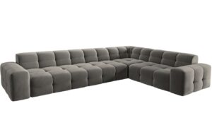 Micadoni Sametová rohová pohovka Kendal 332 cm