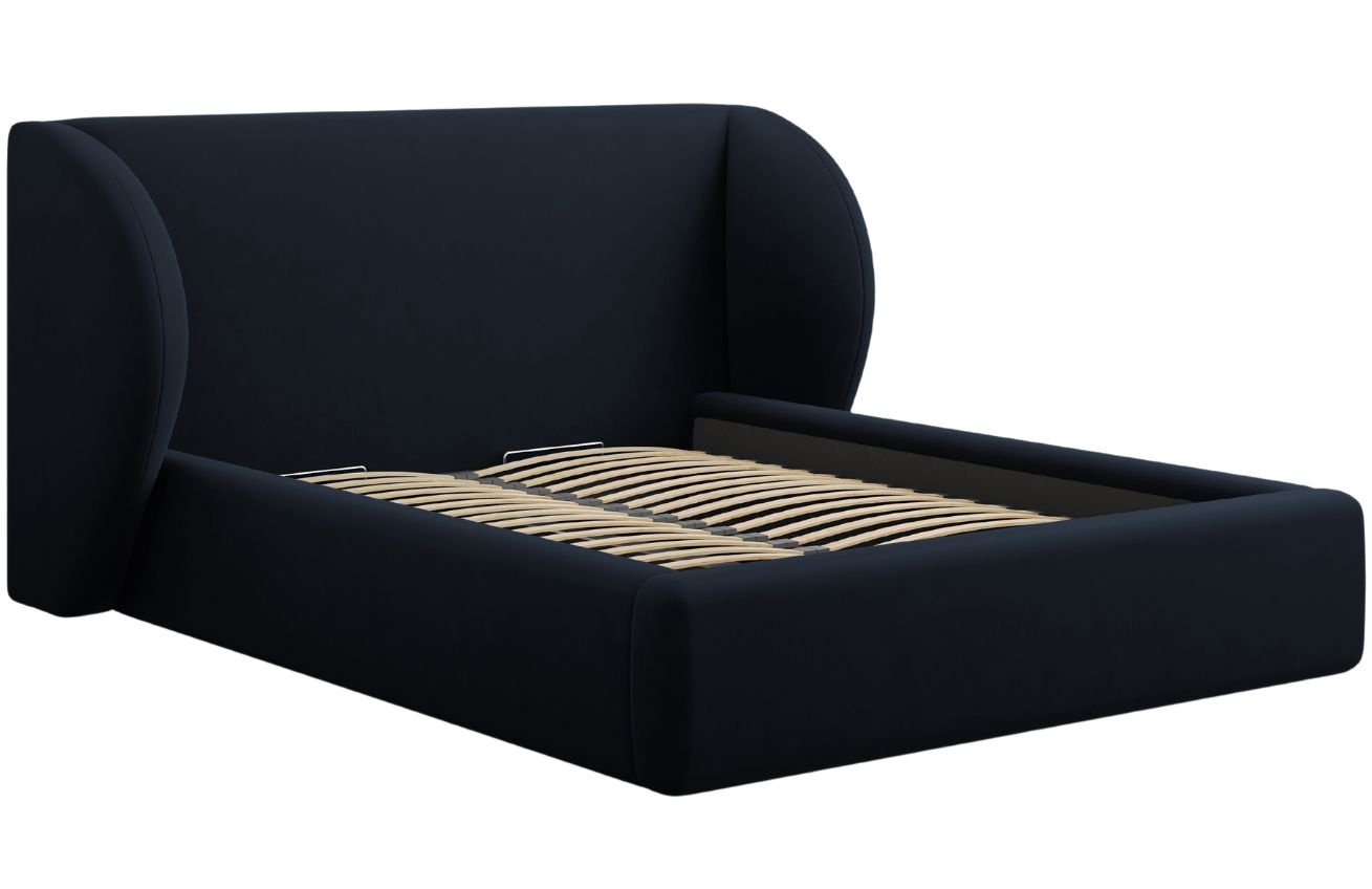 Micadoni Sametová postel Miley 200 x 200 cm s úložným prostorem