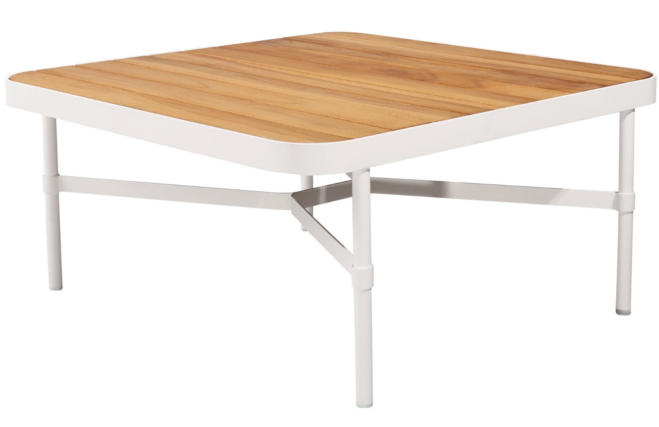 Bílý teakový zahradní konferenční stolek No.100 Mindo 83