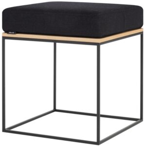 noo.ma Černý čalouněný taburet Feo II. 40 x 40 cm