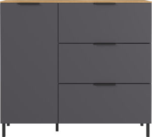 Germania Grafitově šedá komoda California 109 x 40 cm