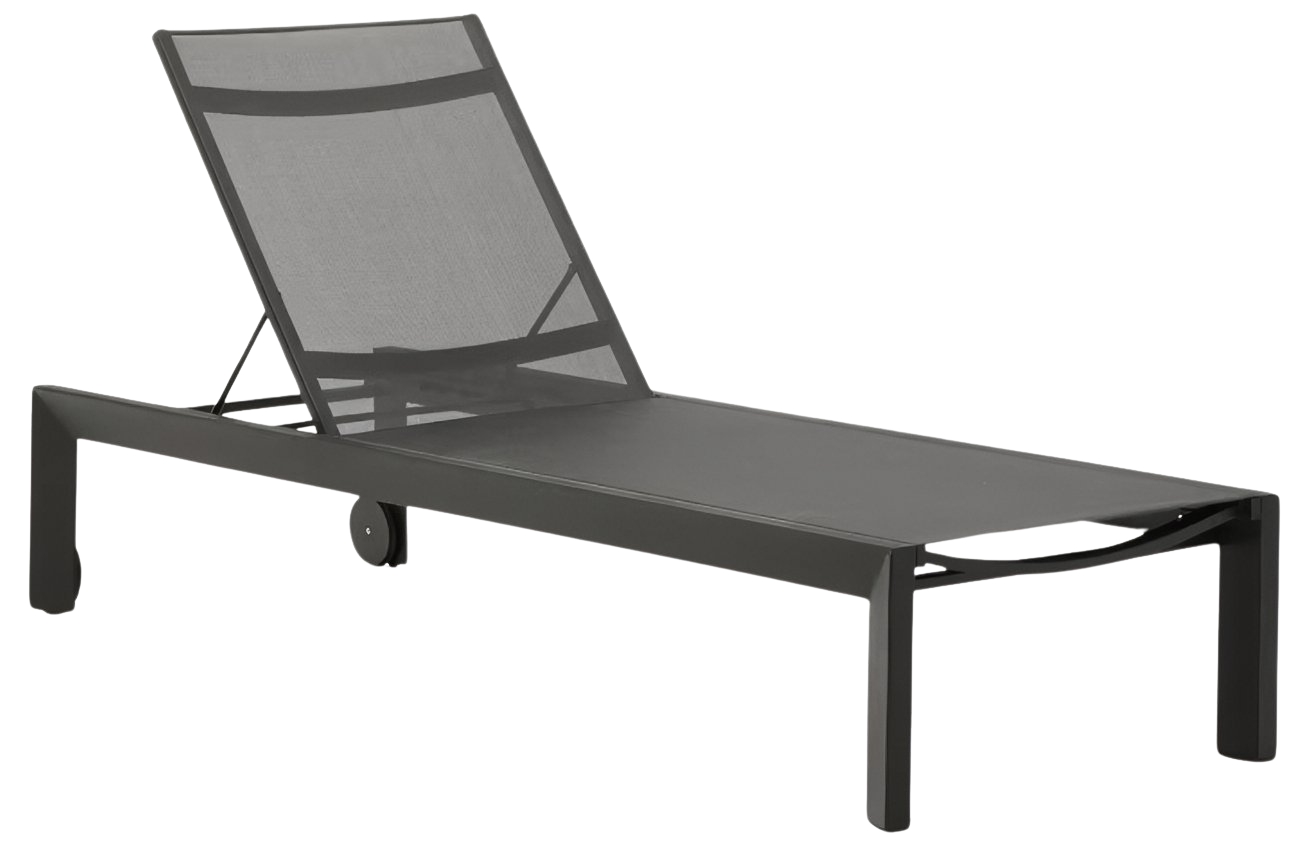 Tmavě šedé hliníkové zahradní lehátko Kave Home Canutells
