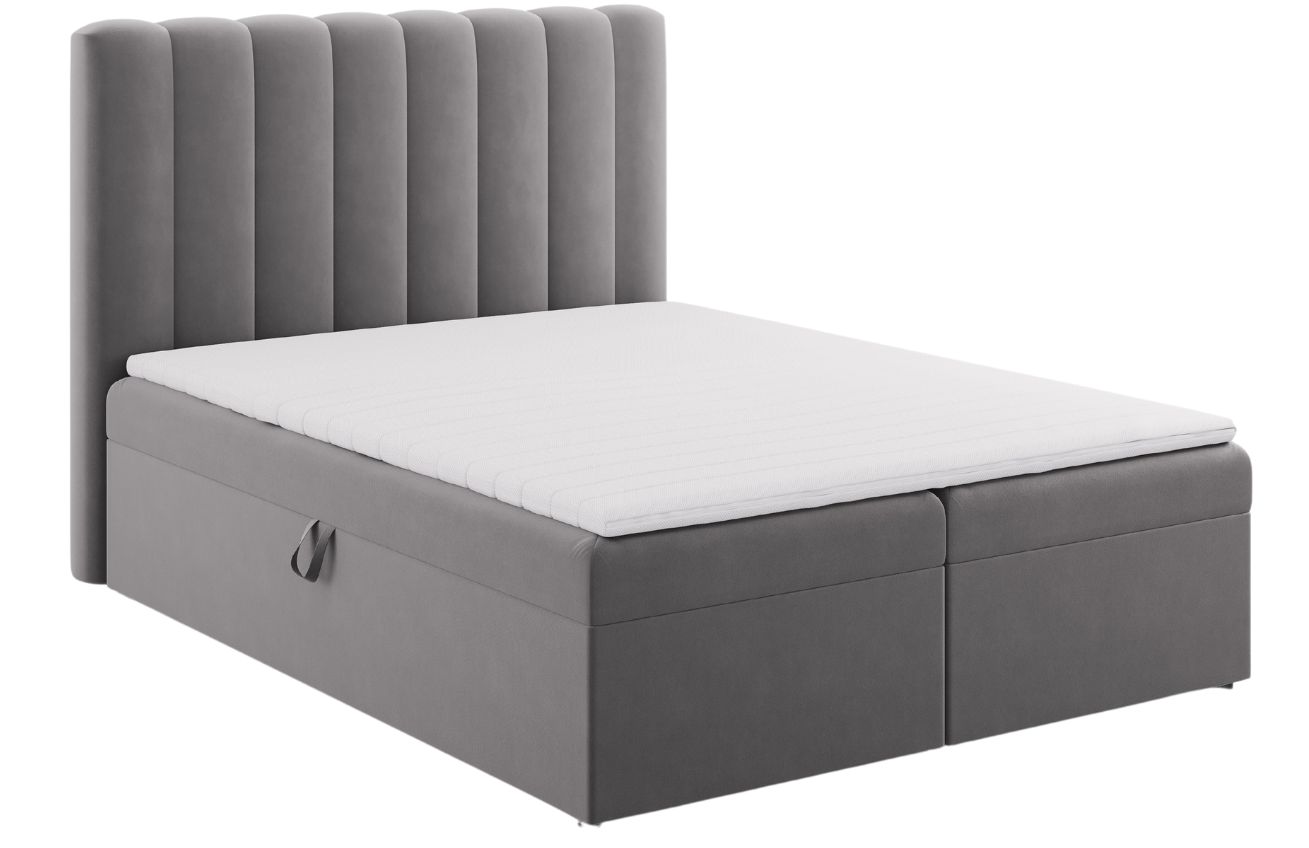 Micadoni Sametová boxspring postel Kelp 160 x 200 cm