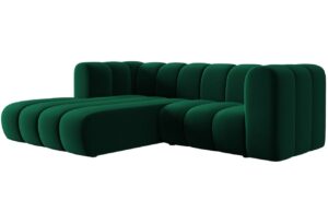 Micadoni Sametová rohová pohovka Lupine 228 cm