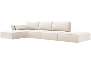 Micadoni Sametová rohová pohovka Kaelle 364 cm