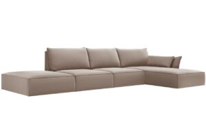 Micadoni Sametová rohová pohovka Kaelle 364 cm