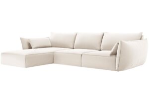 Micadoni Sametová rohová pohovka Kaelle 308 cm