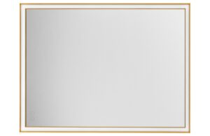 Zlaté závěsné zrcadlo s LED osvětlením Nova Luce Ambor 80 x 60 cm