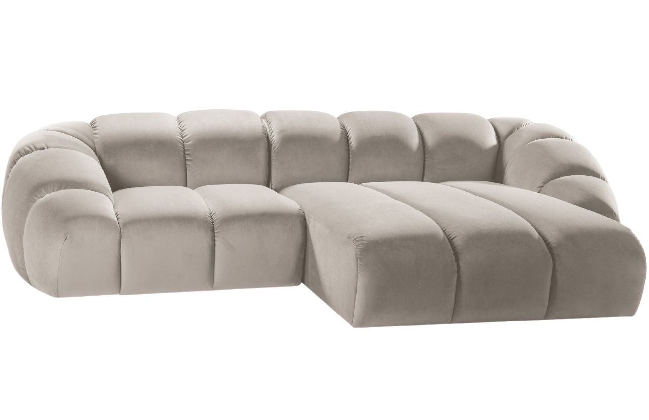 Micadoni Sametová rohová pohovka Diana 294 cm