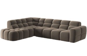 Micadoni Sametová rohová pohovka Lisa 293 cm