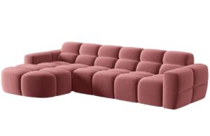 Micadoni Sametová rohová pohovka Lisa 310 cm