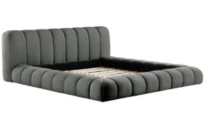 Jotex Tmavě šedá čalouněná dvoulůžková postel DERMY 180 x 200 cm