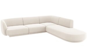 Micadoni Sametová rohová pohovka Miley 255 cm