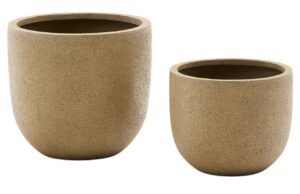 Set dvou žlutých zahradních květináčů Kave Home Selvi