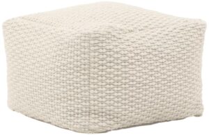 Bílý puf Kave Home Mascarell 60 x 60 cm