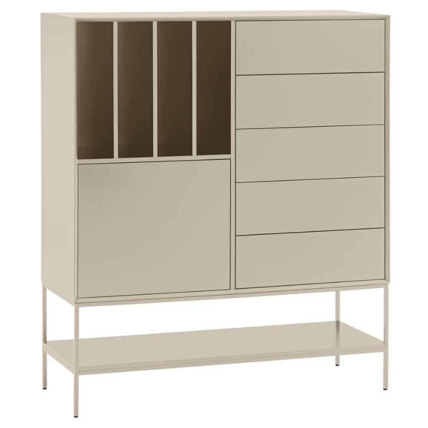 Vysoká krémová komoda Teulat Platt 120 x 45 cm