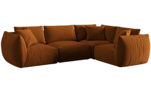 Micadoni Sametová rohová pohovka Chris 295 cm