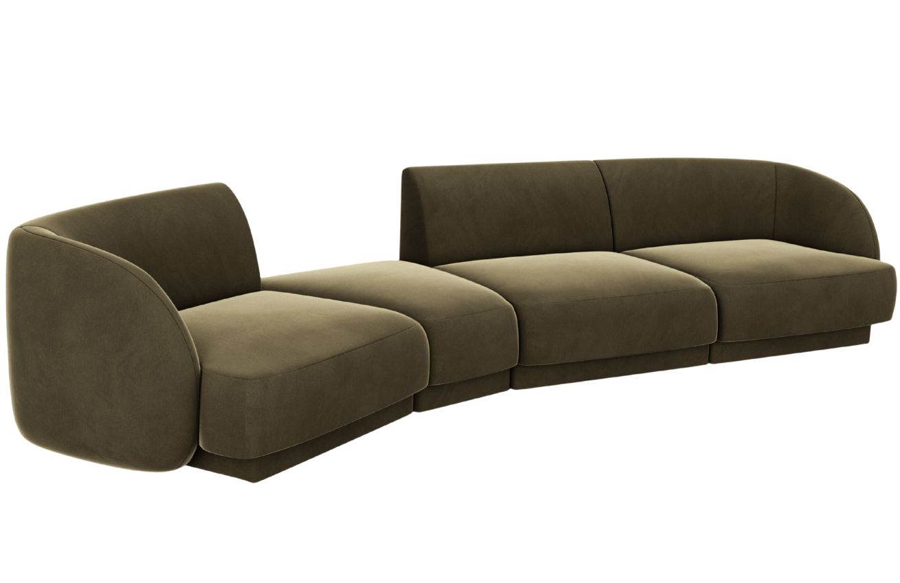 Micadoni Sametová pohovka Miley 327 cm