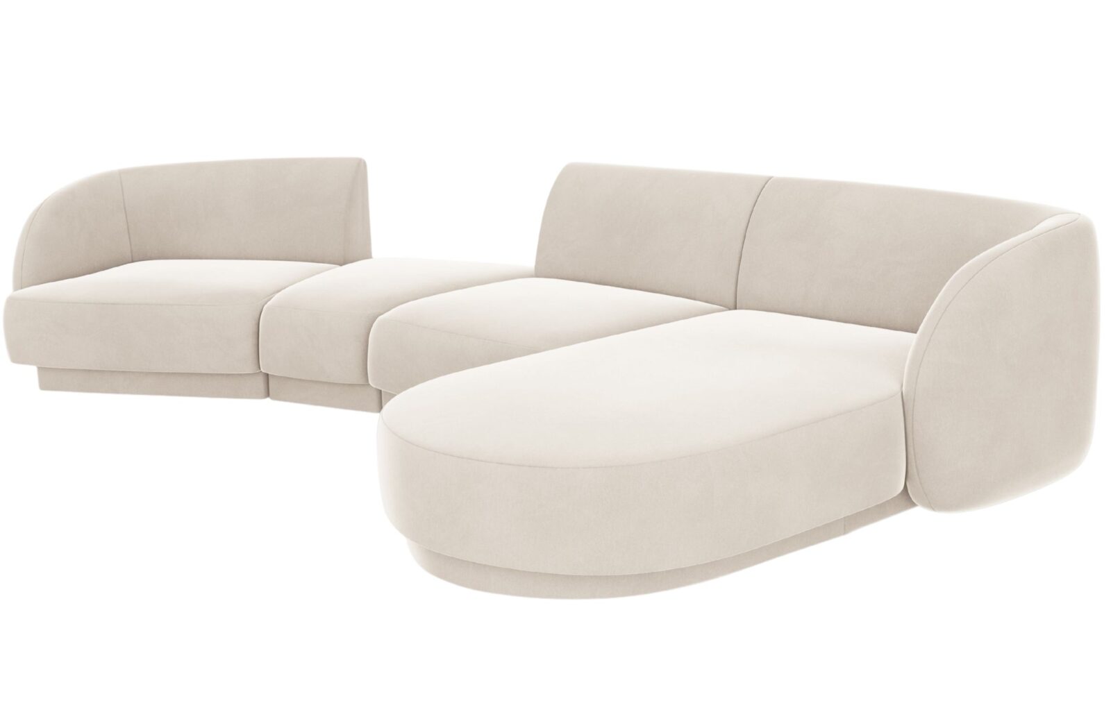 Micadoni Sametová rohová pohovka Miley 325 cm