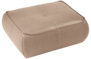 Maison Heritage Tmavě béžová kožená podnožka Lily 89 x 65 cm