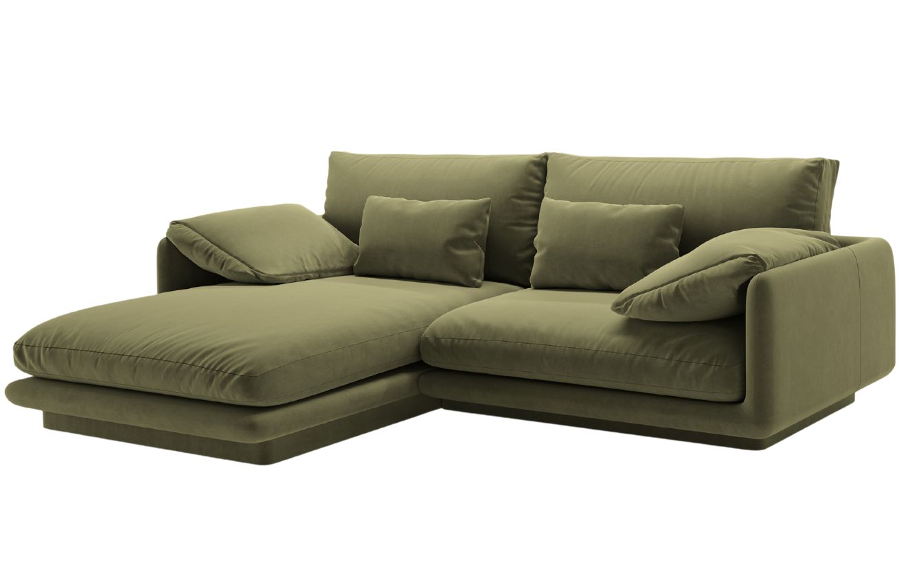 Micadoni Sametová rohová pohovka Torino 220 cm