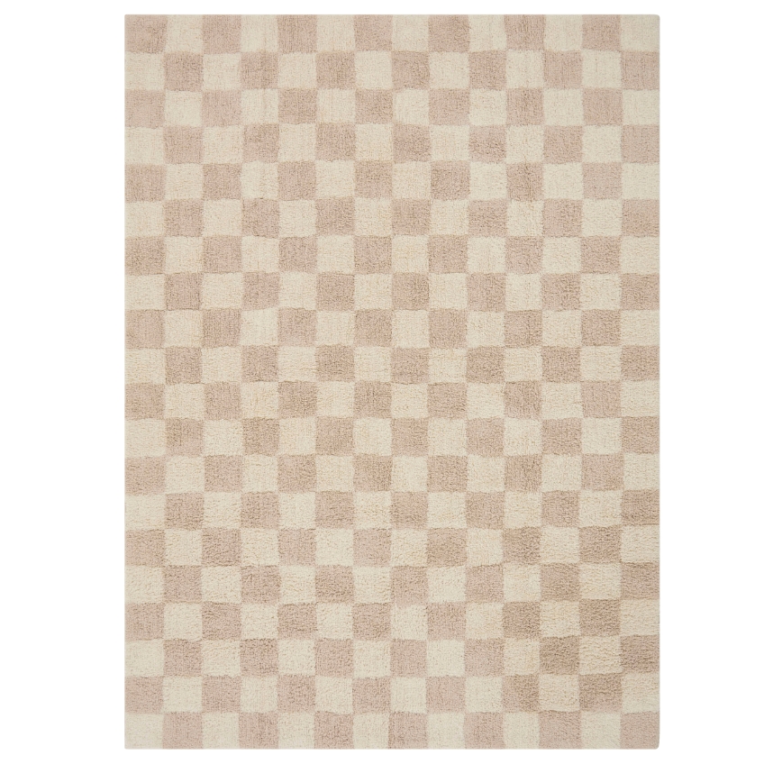 Jotex Béžový kostkovaný koberec MELA 200 x 300 cm