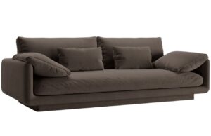 Micadoni Hnědá sametová trojmístná pohovka Torino 220 cm