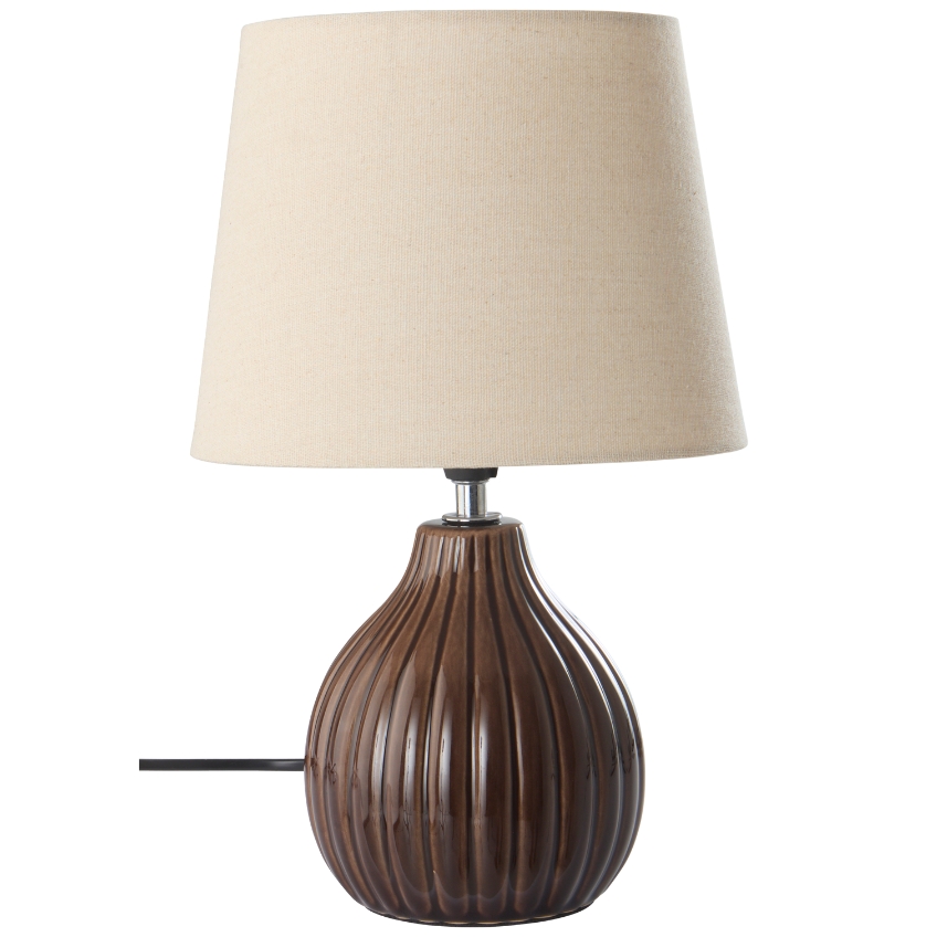 Jotex Hnědá keramická stolní lampa MONA