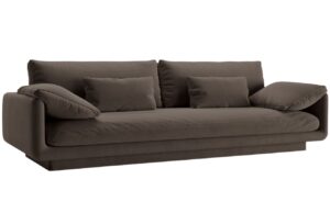 Micadoni Hnědá sametová čtyřmístná pohovka Torino 250 cm