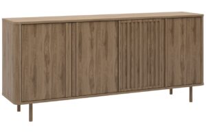 Marckeric Hnědá komoda Salma 180 x 40 cm s dřevěným dekorem