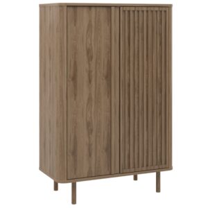 Marckeric Hnědá komoda Salma 86 x 40 cm s dřevěným dekorem