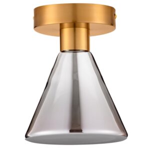 Nova Luce Kouřově šedé skleněné stropní LED světlo Voi 17 cm