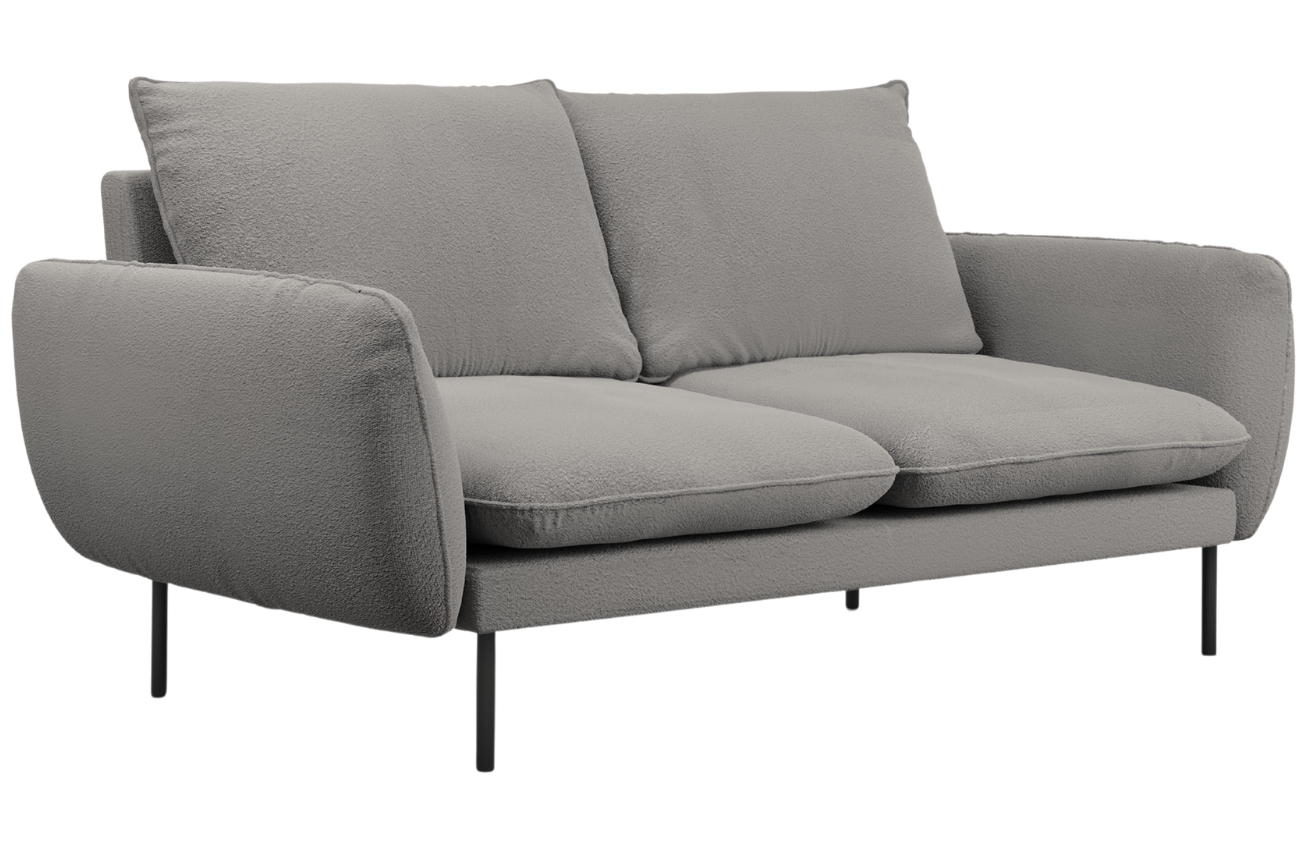 Cosmopolitan Design Šedá bouclé dvoumístná pohovka Vienna 160 cm