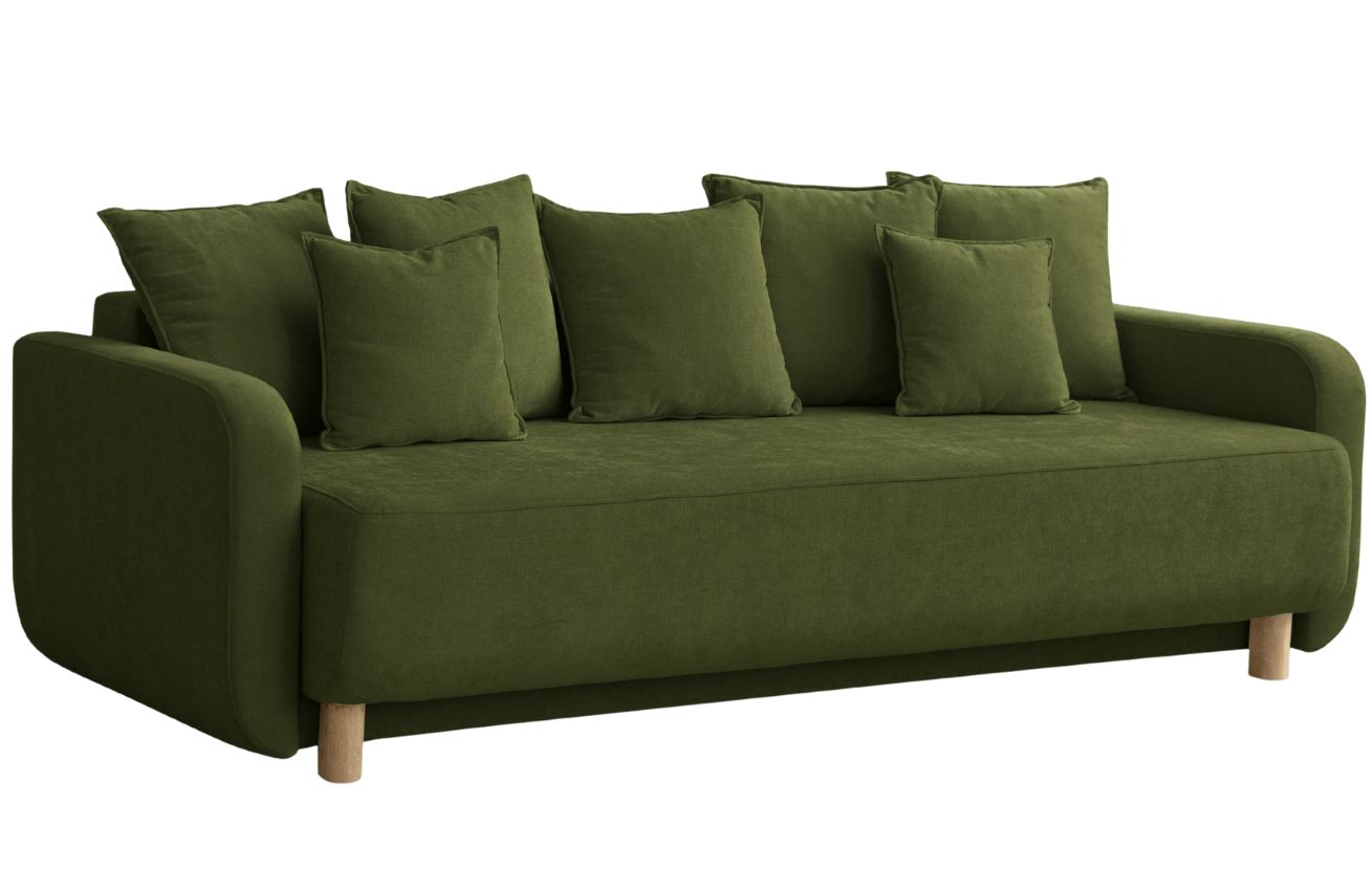 Micadoni Zelená rozkládací pohovka Elen 231 cm