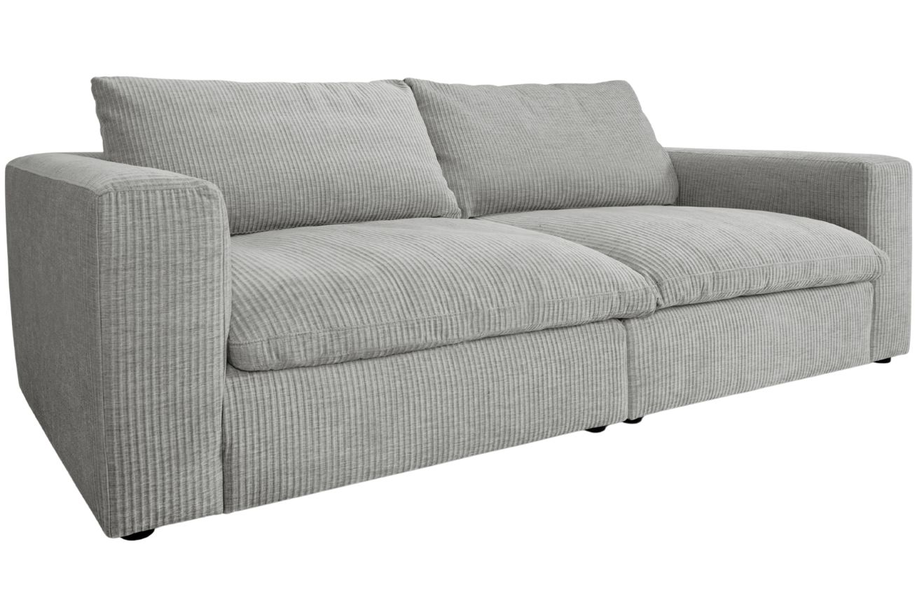 Micadoni Světle šedá manšestrová trojmístná pohovka Lazy 226 cm