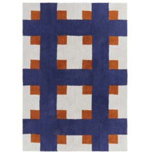 Jotex Hnědo-modrý bavlněný koberec DELPHI 160 x 230 cm