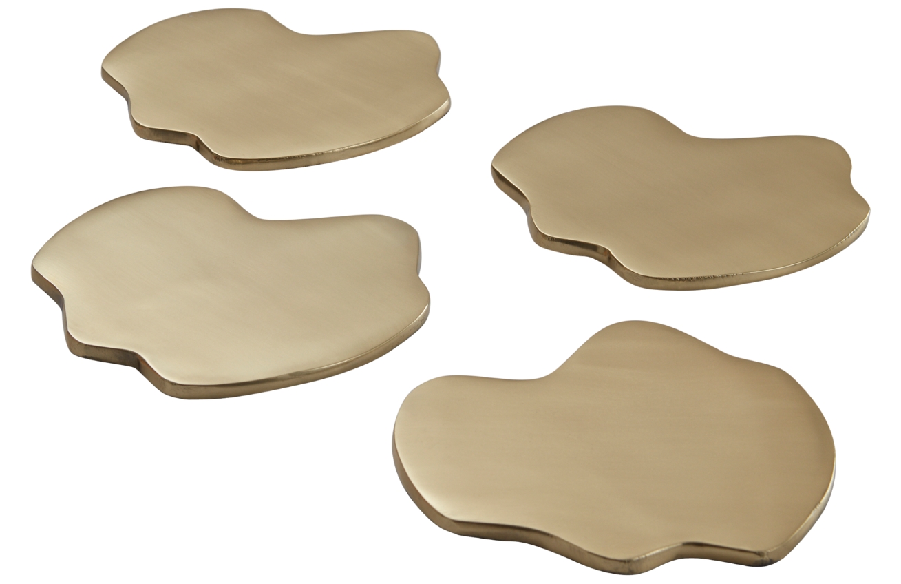 Jotex Set čtyř zlatých kovových podtácků MICAH