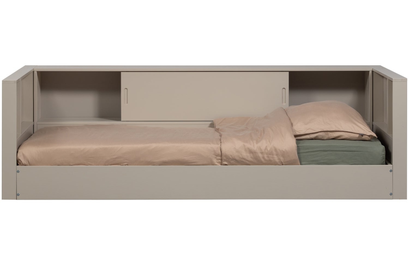 WOOOD Šedobéžová dřevěná postel Carter 90 x 200 cm