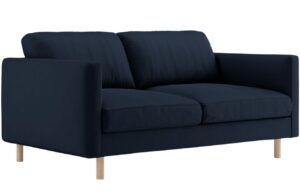 Micadoni Tmavě modrá sametová dvoumístná pohovka Eden 146 cm