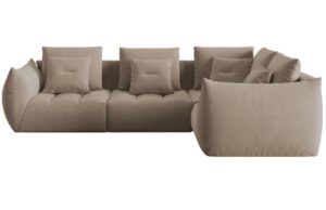 Micadoni Sametová rohová pohovka Bloom 316 cm