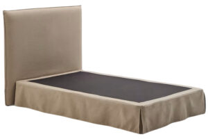 Kave Home Béžová jednolůžková postel s čelem Jaira 90 x 200 cm