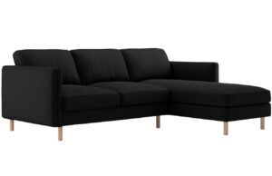 Micadoni Černá sametová rohová pohovka Eden 250 cm