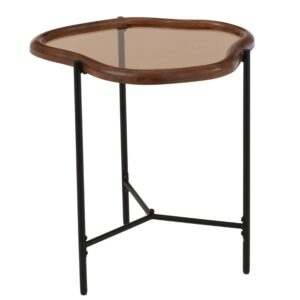 J-line Hnědý odkládací stolek Mell 50 x 45 cm