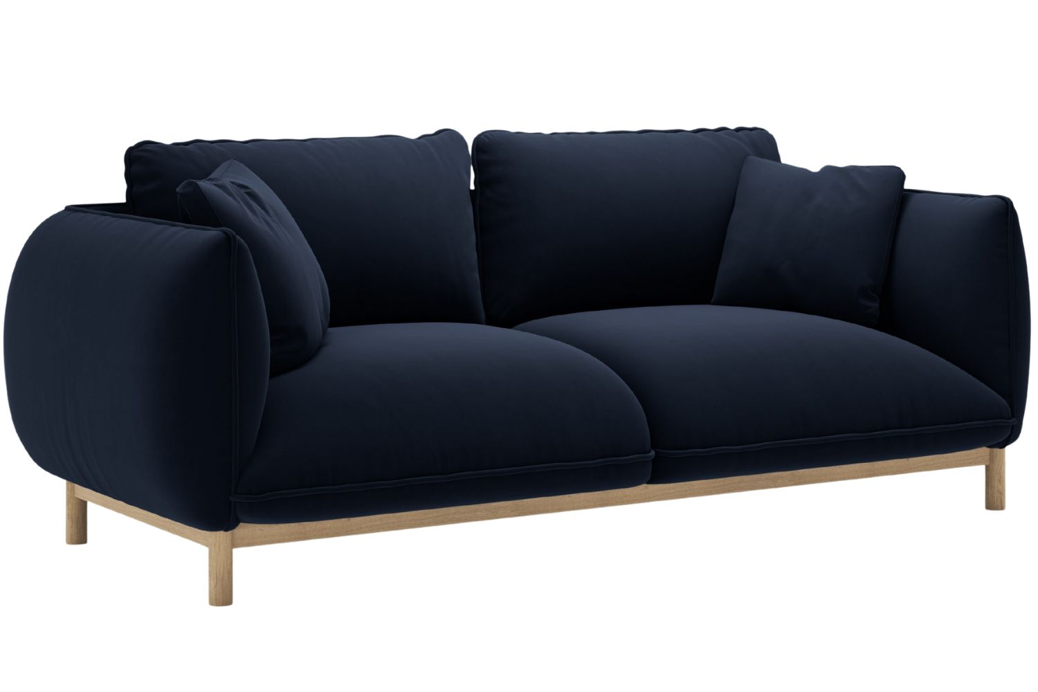 Micadoni Královsky modrá sametová dvoumístná pohovka Ada 178 cm
