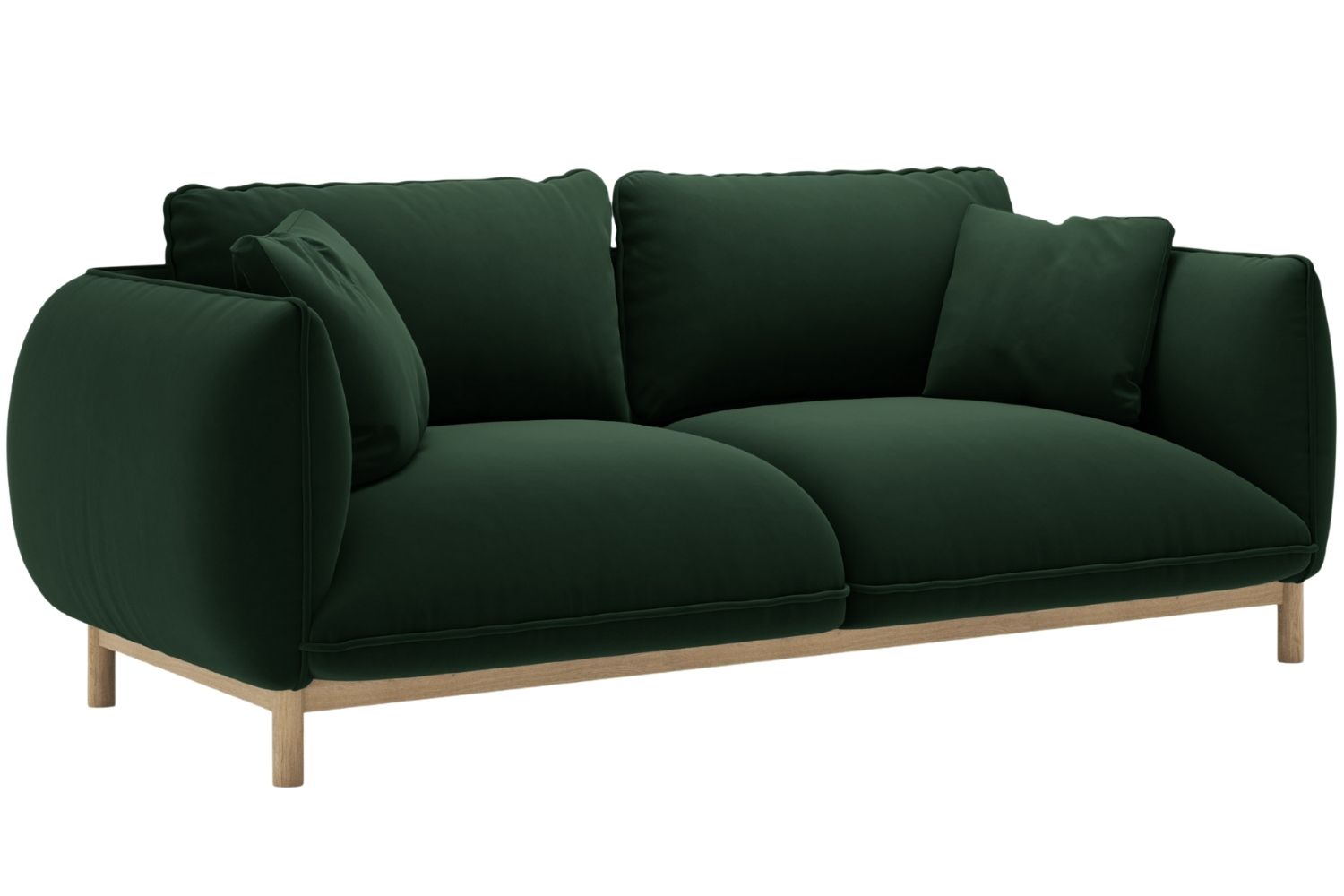 Micadoni Lahvově zelená sametová dvoumístná pohovka Ada 178 cm