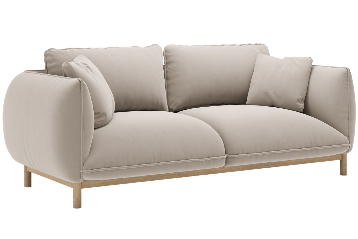 Micadoni Světle béžová sametová dvoumístná pohovka Ada 178 cm