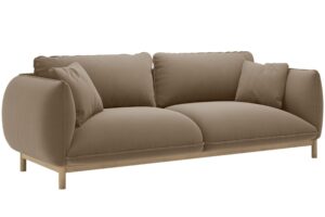 Micadoni Světle hnědá sametová trojmístná pohovka Ada 208 cm