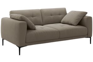 Micadoni Hnědošedá sametová trojmístná pohovka Bemy 200 cm